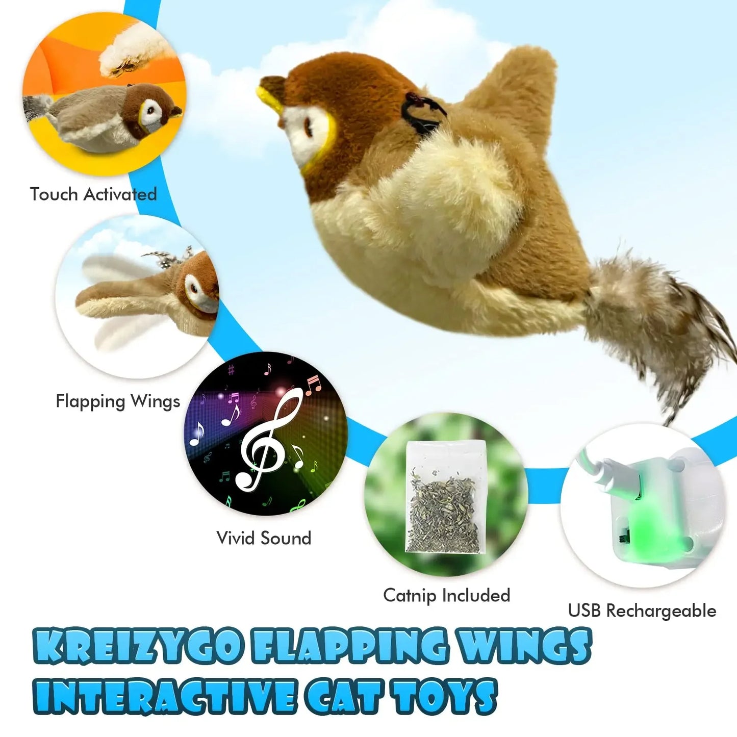 Interaktivní ptačí hračka pro kočky