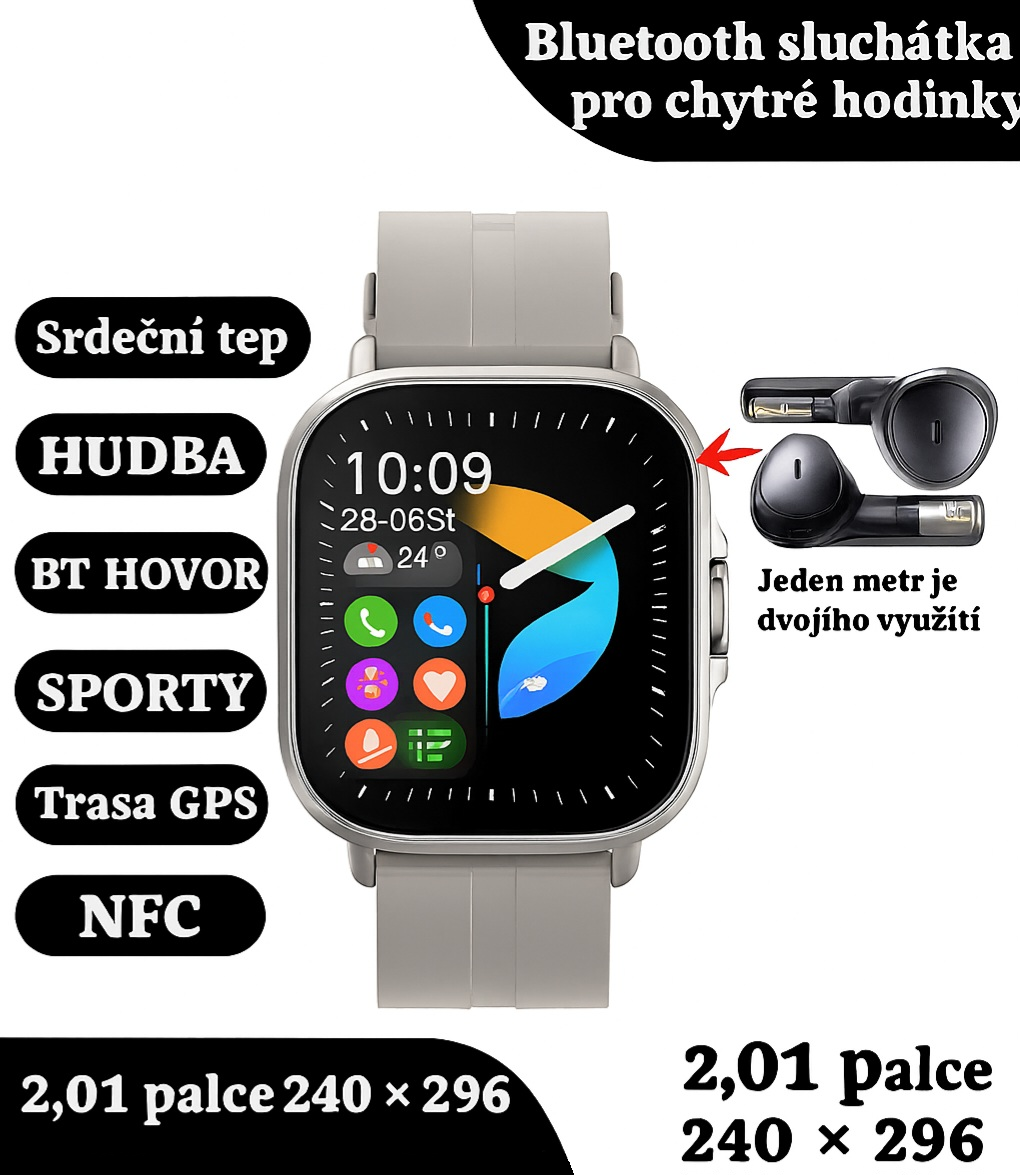 Chytré hodinky s bezdrátovými sluchátky