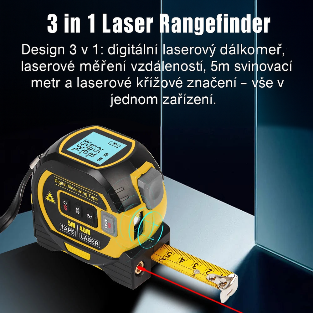 3v1 laserový měřicí metr s displejem
